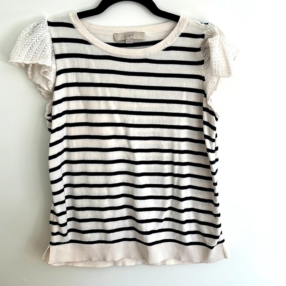 LOFT flutter sleeve sweater top
